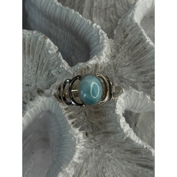 925 Sterling Silver Larimar Ring Size 7