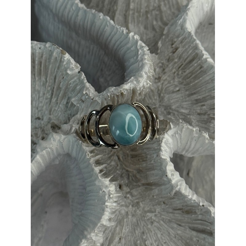 925 Sterling Silver Larimar Ring Size 7