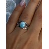925 Sterling Silver Larimar Ring Size 7