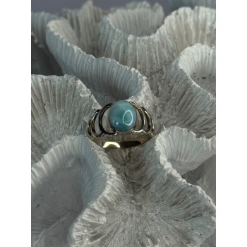 925 Sterling Silver Larimar Ring Size 7