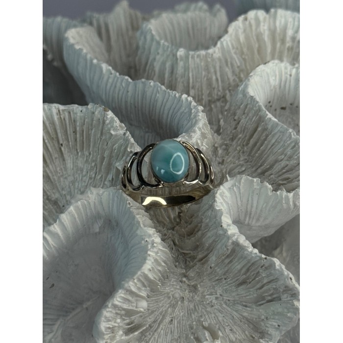 925 Sterling Silver Larimar Ring Size 7