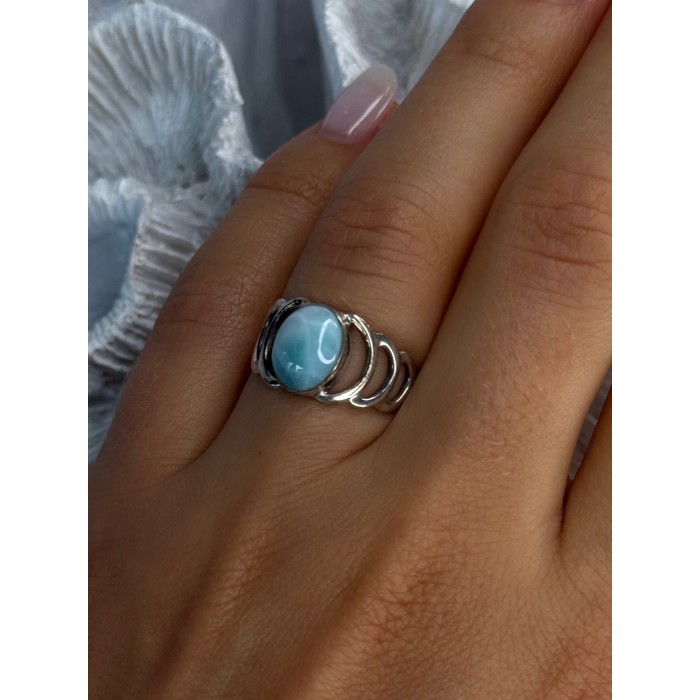 925 Sterling Silver Larimar Ring Size 7