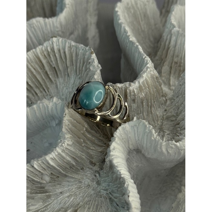 925 Sterling Silver Larimar Ring Size 7