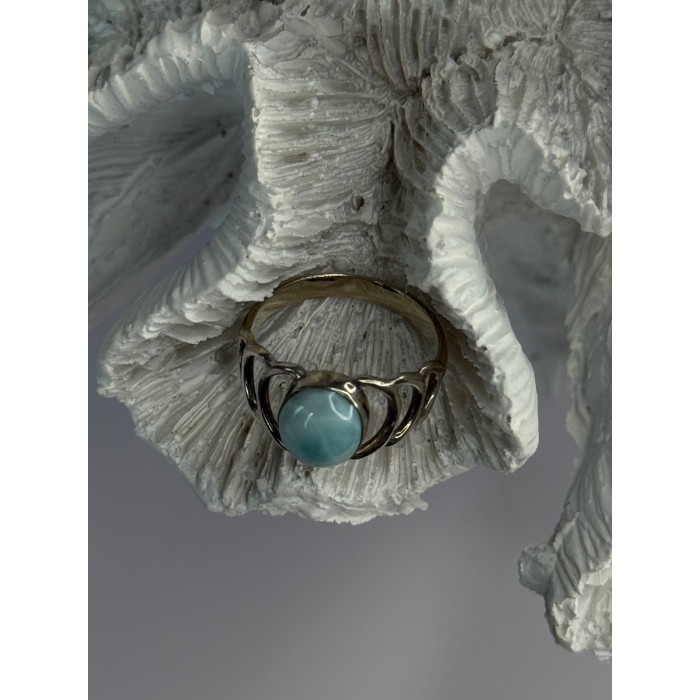 925 Sterling Silver Larimar Ring Size 7