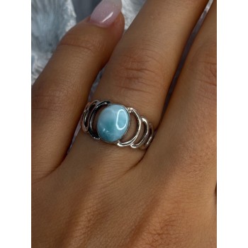 925 Sterling Silver Larimar Ring Size 7