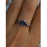 925 Sterling Silver Alexandrite Heart Ring Size 10