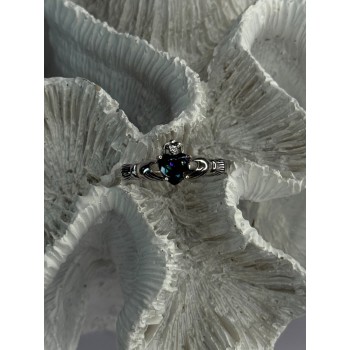 925 Sterling Silver Alexandrite Heart Ring Size 10