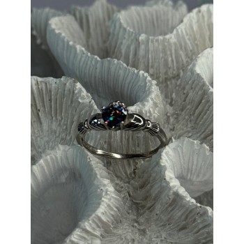 925 Sterling Silver Alexandrite Heart Ring Size 10