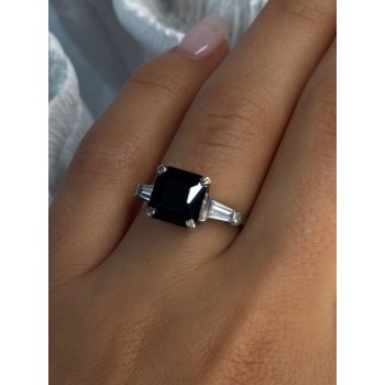 925 Sterling Silver Black Onyx & Beryl Ring Size 7