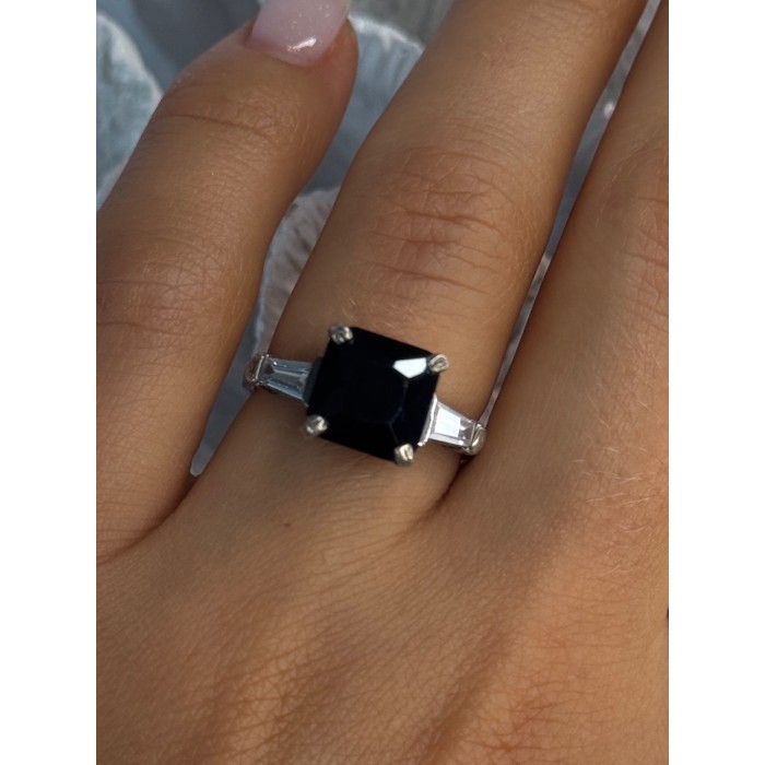 925 Sterling Silver Black Onyx & Beryl Ring Size 7