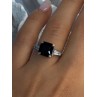 925 Sterling Silver Black Onyx & Beryl Ring Size 7