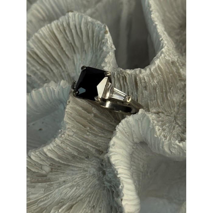 925 Sterling Silver Black Onyx & Beryl Ring Size 7