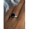 925 Sterling Silver Black Onyx & Beryl Ring Size 7