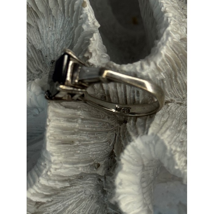 925 Sterling Silver Black Onyx & Beryl Ring Size 7