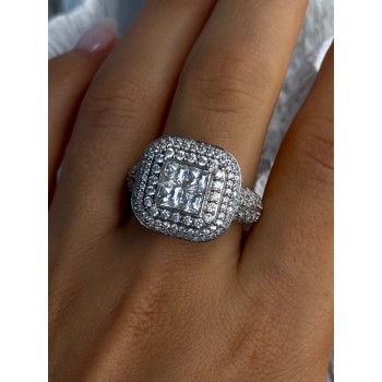 925 Sterling Silver White Tourmaline Ring Size 9