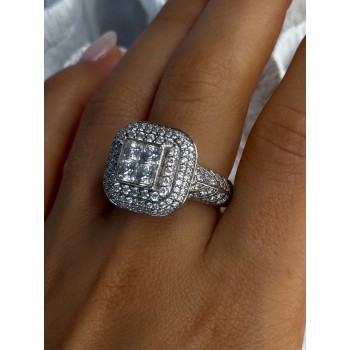 925 Sterling Silver White Tourmaline Ring Size 9