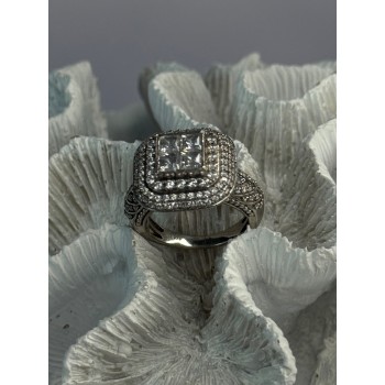 925 Sterling Silver White Tourmaline Ring Size 9