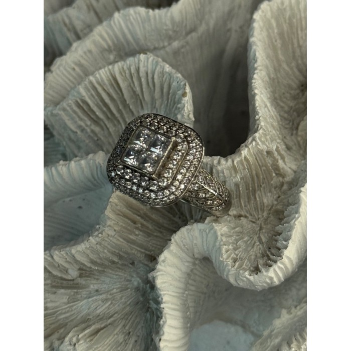 925 Sterling Silver White Tourmaline Ring Size 9