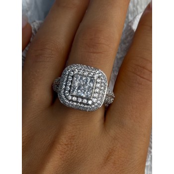 925 Sterling Silver White Tourmaline Ring Size 9