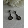 Elegant 925 Sterling Silver Marcasite Earrings Length 1.25 Inch