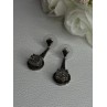 Elegant 925 Sterling Silver Marcasite Earrings Length 1.25 Inch