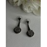 Elegant 925 Sterling Silver Marcasite Earrings Length 1.25 Inch