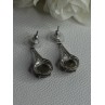 Elegant 925 Sterling Silver Marcasite Earrings Length 1.25 Inch