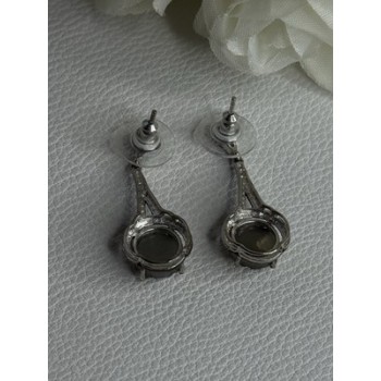 Elegant 925 Sterling Silver Marcasite Earrings Length 1.25 Inch