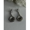 Elegant 925 Sterling Silver Marcasite Earrings Length 1.25 Inch