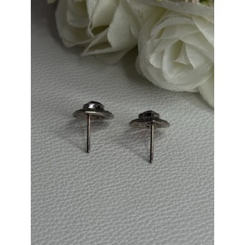 925 Sterling Silver Garnet & Marcasite Earrings Length 0.60 Inch