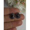 925 Sterling Silver Garnet & Marcasite Earrings Length 0.60 Inch