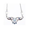925 Sterling Silver Moonstone & Aquamarine Necklace