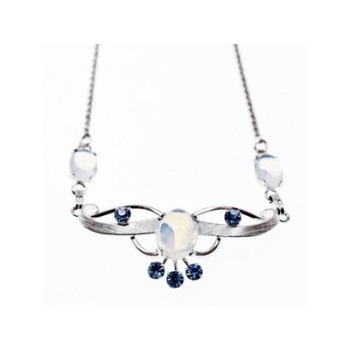 925 Sterling Silver Moonstone & Aquamarine Necklace
