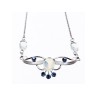 925 Sterling Silver Moonstone & Aquamarine Necklace