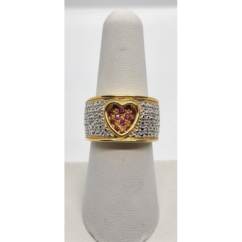 925 Sterling Silver Ruby Ring Size 7.5