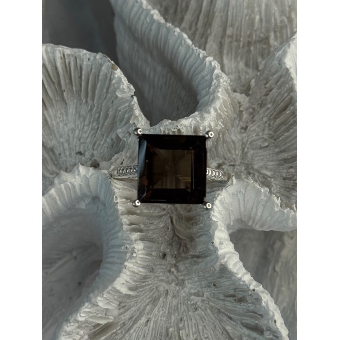 925 Sterling Silver Dravite Brown Tourmaline Ring Size 8