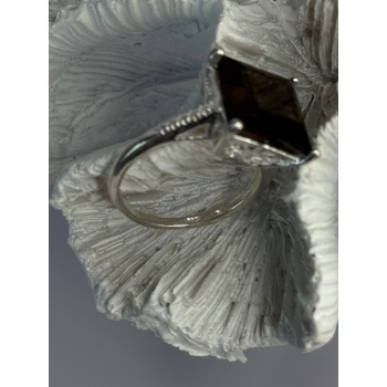925 Sterling Silver Dravite Brown Tourmaline Ring Size 8