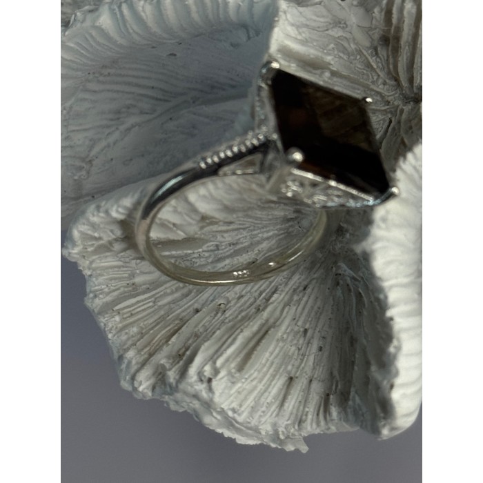 925 Sterling Silver Dravite Brown Tourmaline Ring Size 8