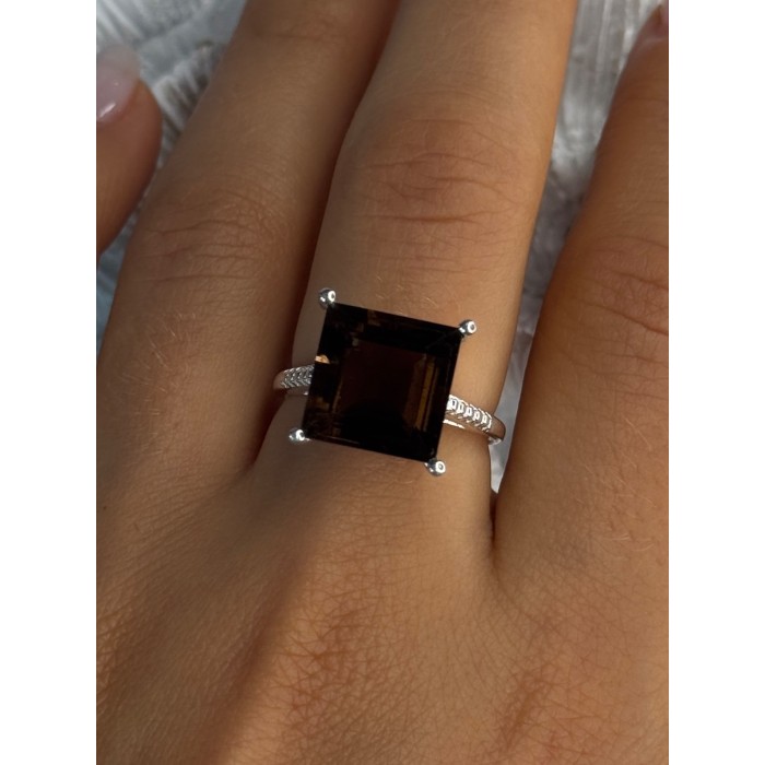 925 Sterling Silver Dravite Brown Tourmaline Ring Size 8