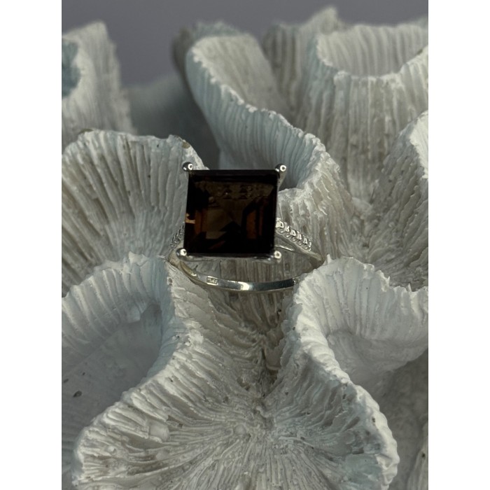 925 Sterling Silver Dravite Brown Tourmaline Ring Size 8