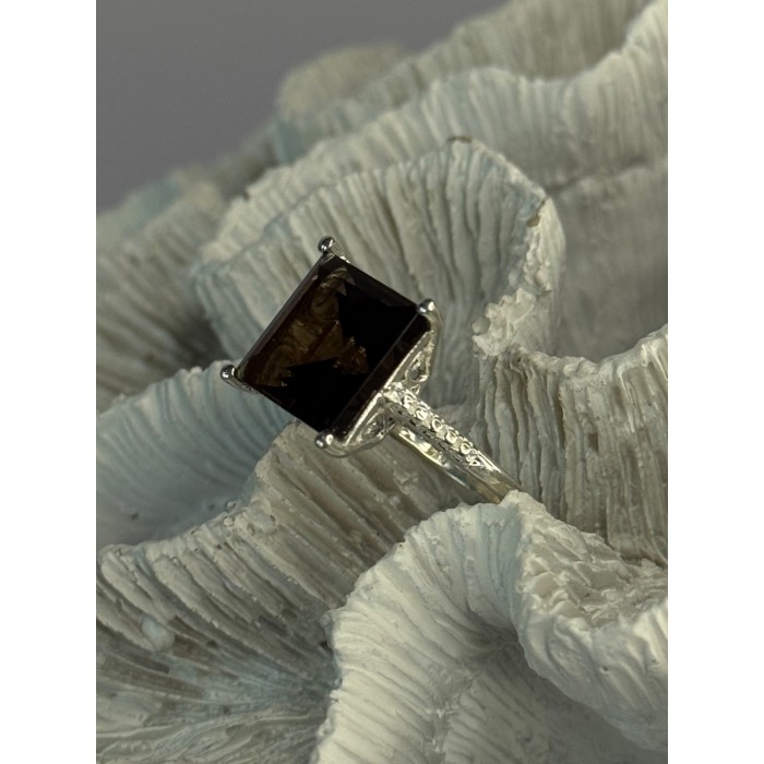 925 Sterling Silver Dravite Brown Tourmaline Ring Size 8