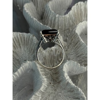 925 Sterling Silver Dravite Brown Tourmaline Ring Size 8