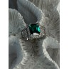 925 Sterling Silver Emerald & Cz Ring Size 6