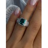 925 Sterling Silver Emerald & Cz Ring Size 6