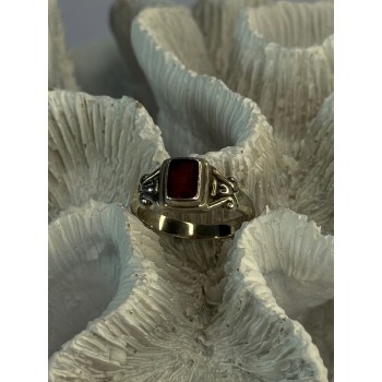 Vintage 925 Sterling Silver Garnet Ring Size 7