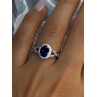 925 Sterling Silver Sapphire & Beryl Ring Size 7
