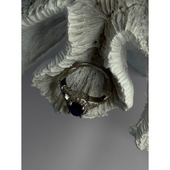 925 Sterling Silver Sapphire & Beryl Ring Size 7