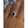 925 Sterling Silver Sapphire & Beryl Ring Size 7