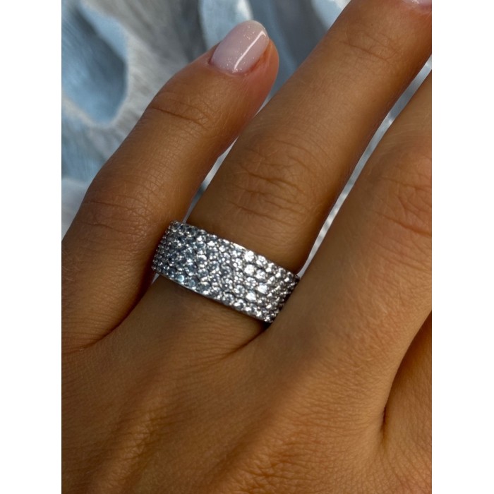 Elegant 925 Sterling Silver White Topaz Ring Size 6.5