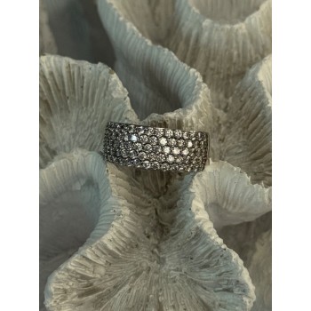 Elegant 925 Sterling Silver White Topaz Ring Size 6.5